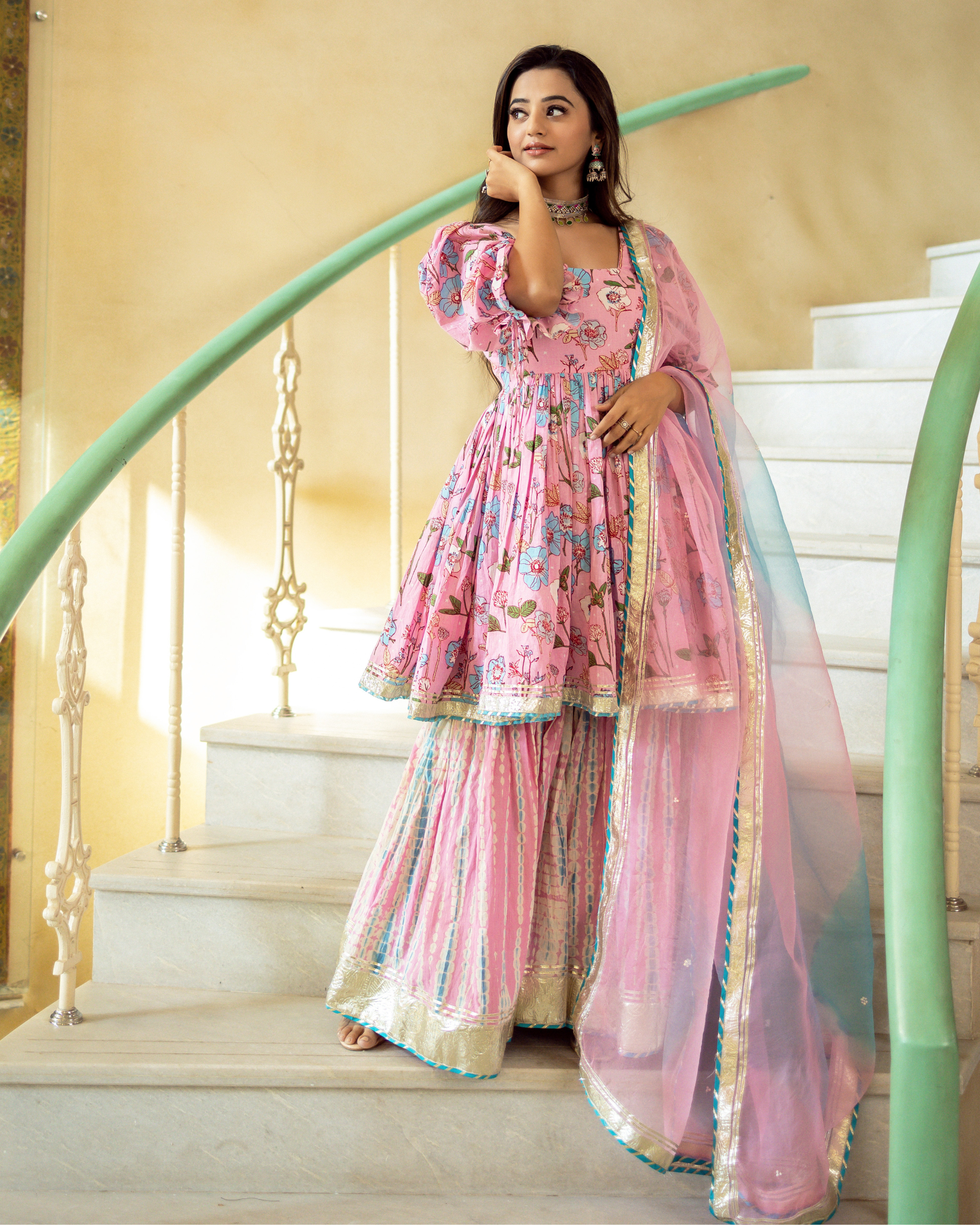 Gulbahaar Shibori Sharara Set