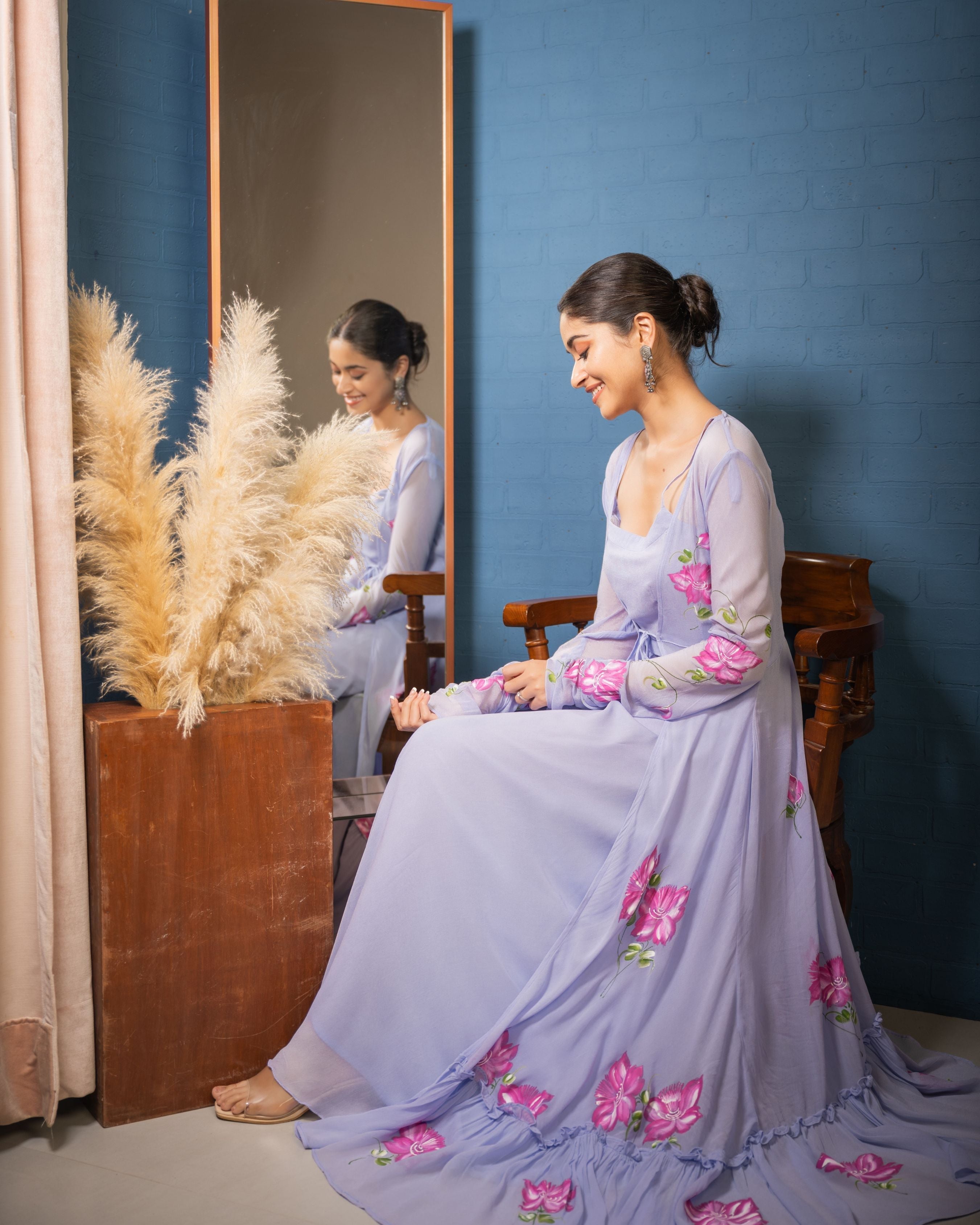 Tashi Handpainted Georgette Suit Set