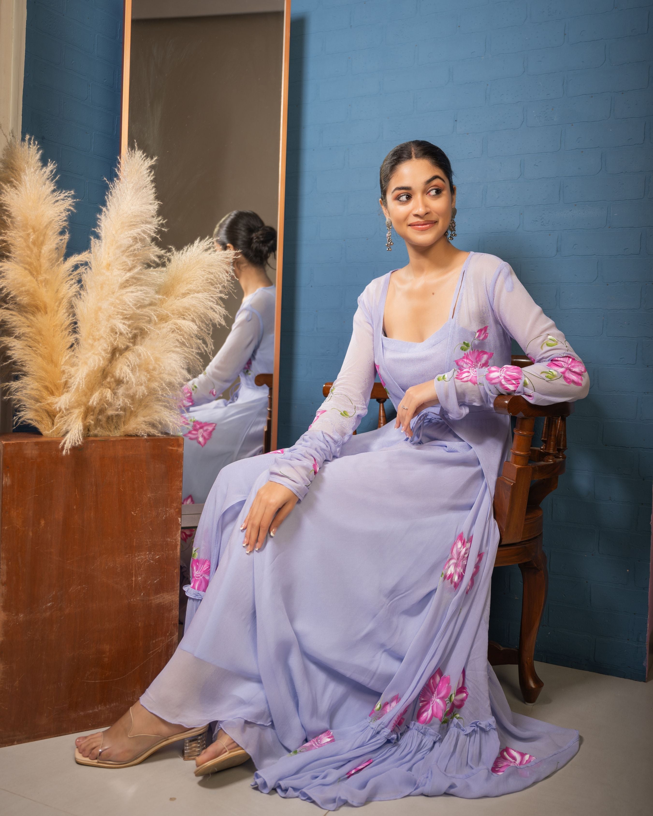 Tashi Handpainted Georgette Suit Set