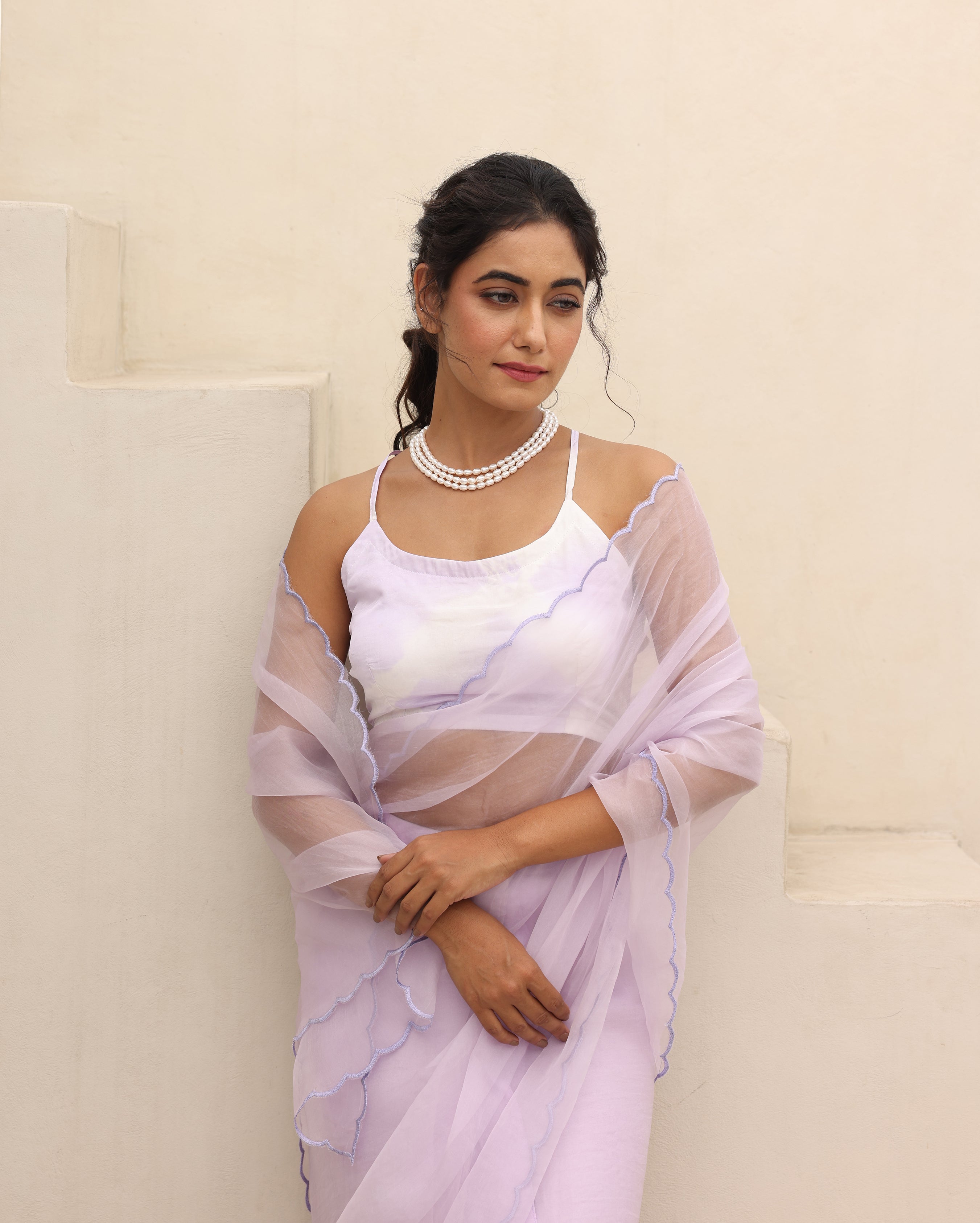Saanvi Lavender Tiedye Silk Blouse