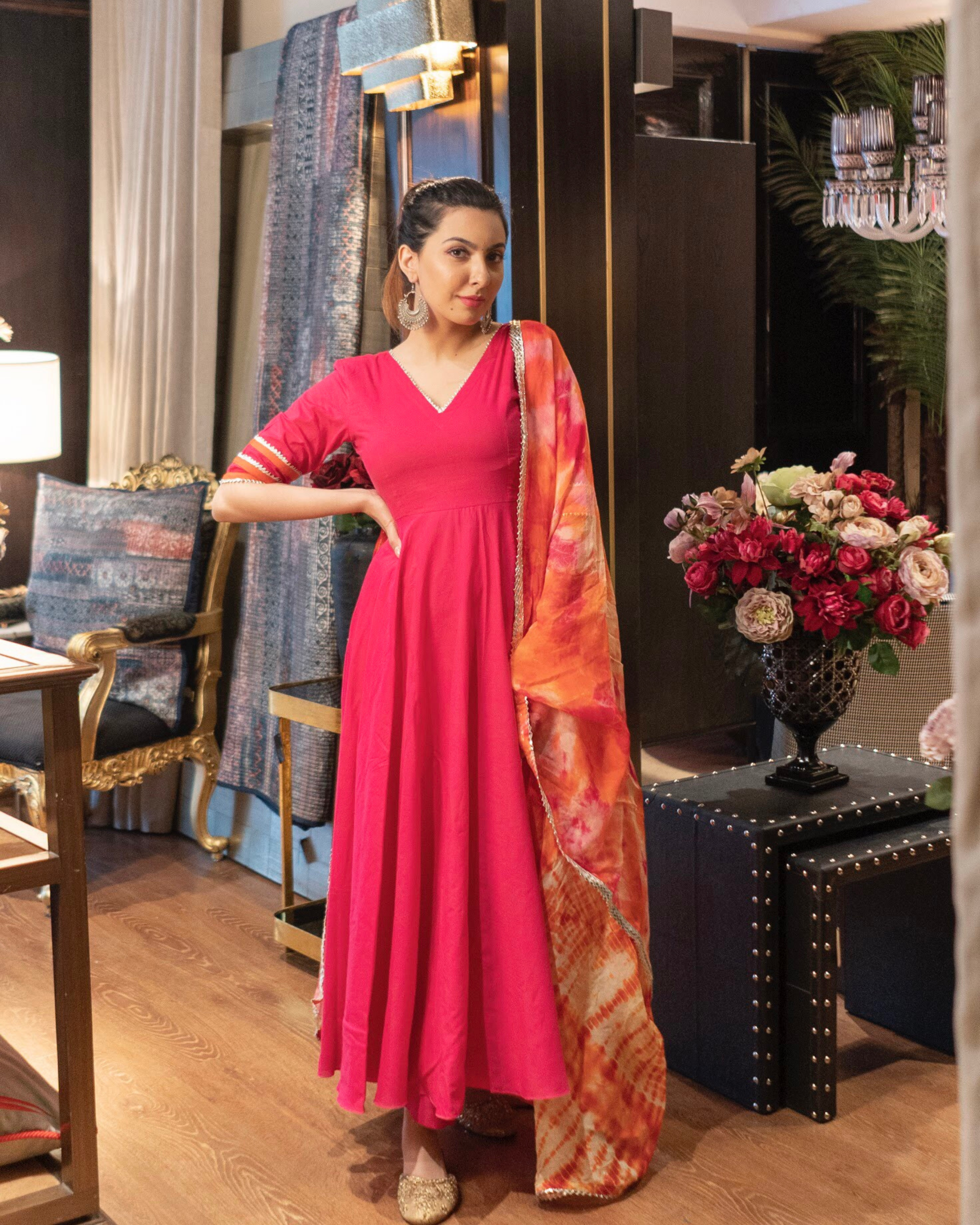 Magnetic Pink Shibori Suit Set