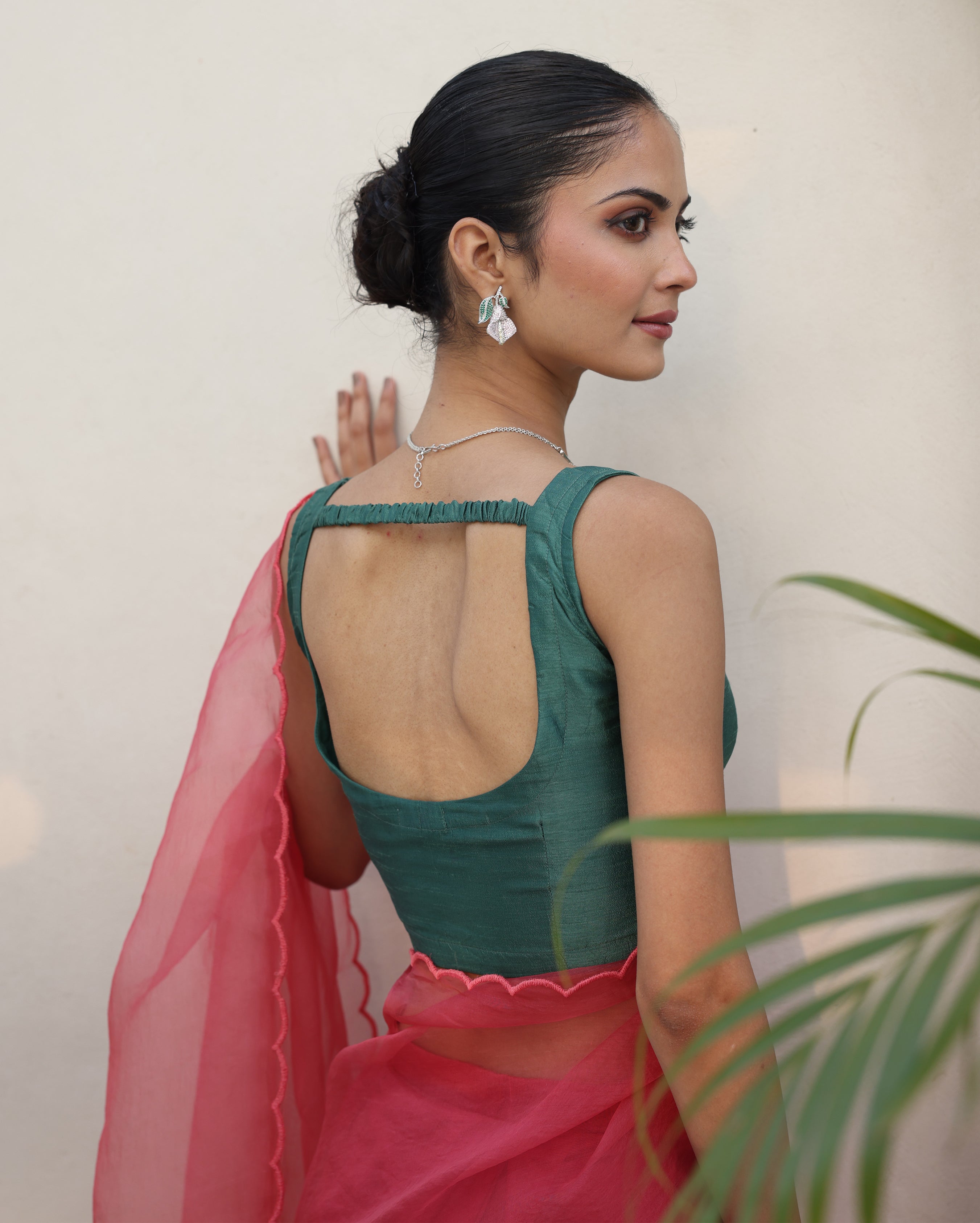 Shivani Green Silk Blouse