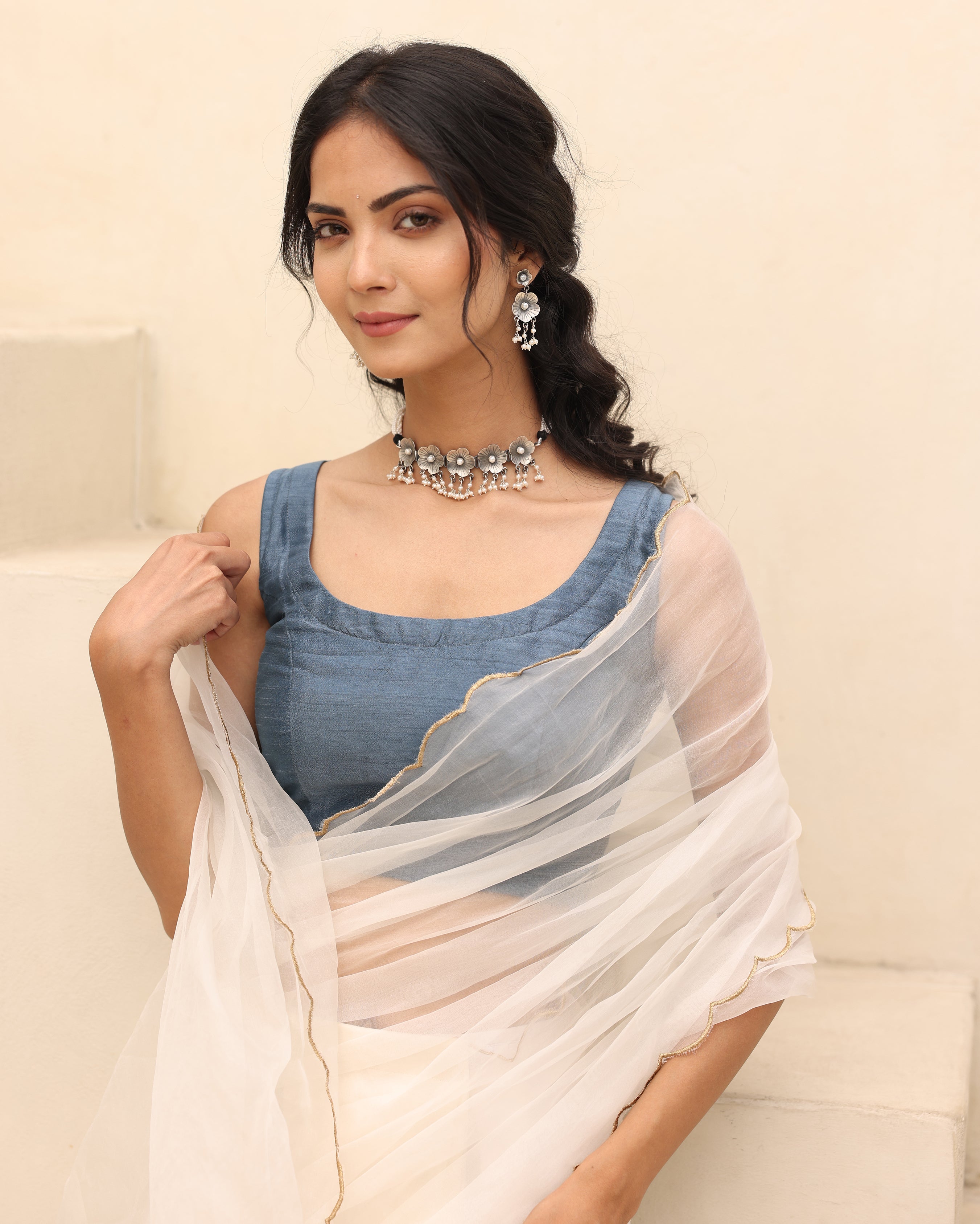Anika Grey Silk Blouse