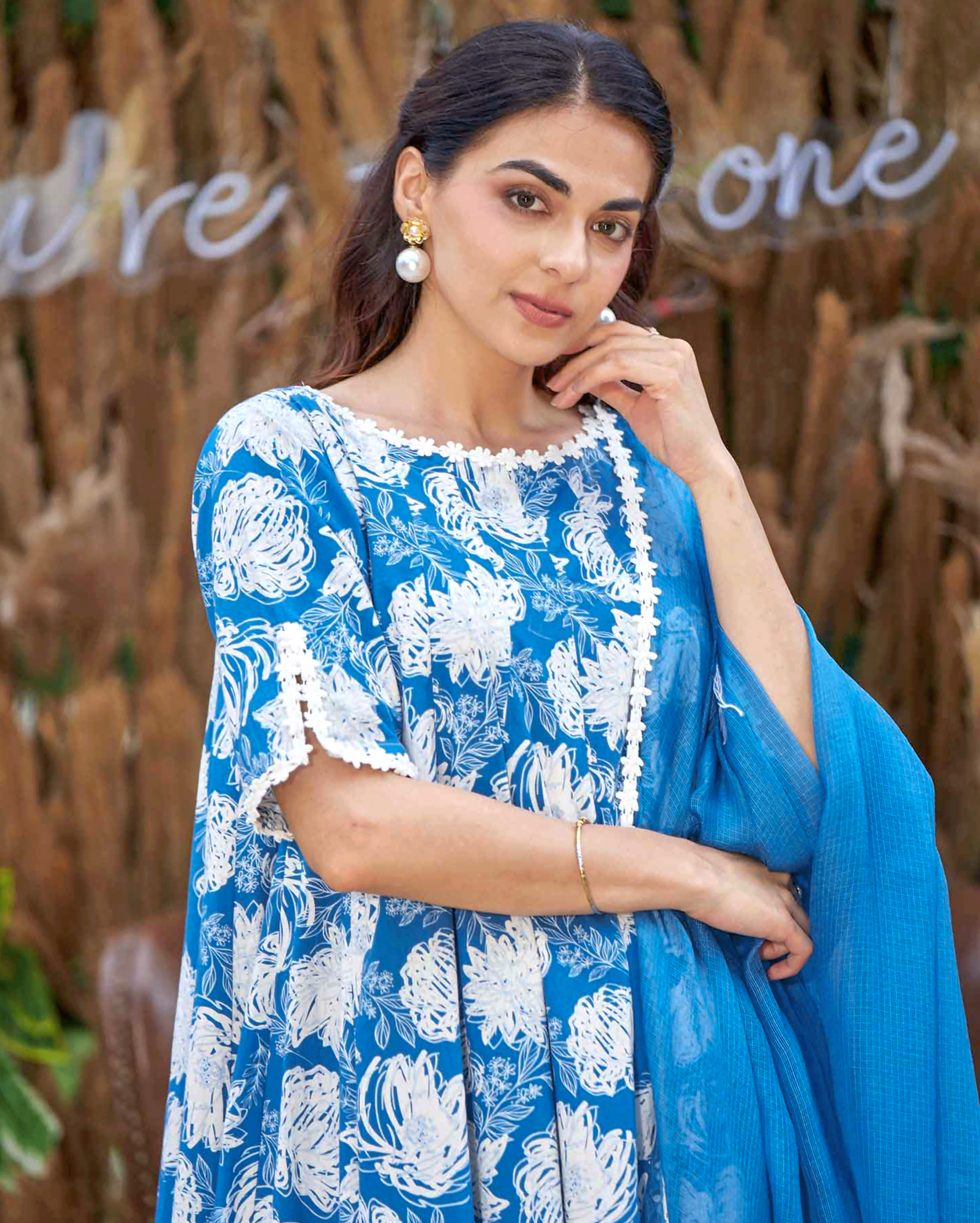 Anvika Blue Printed Cotton Suit Set