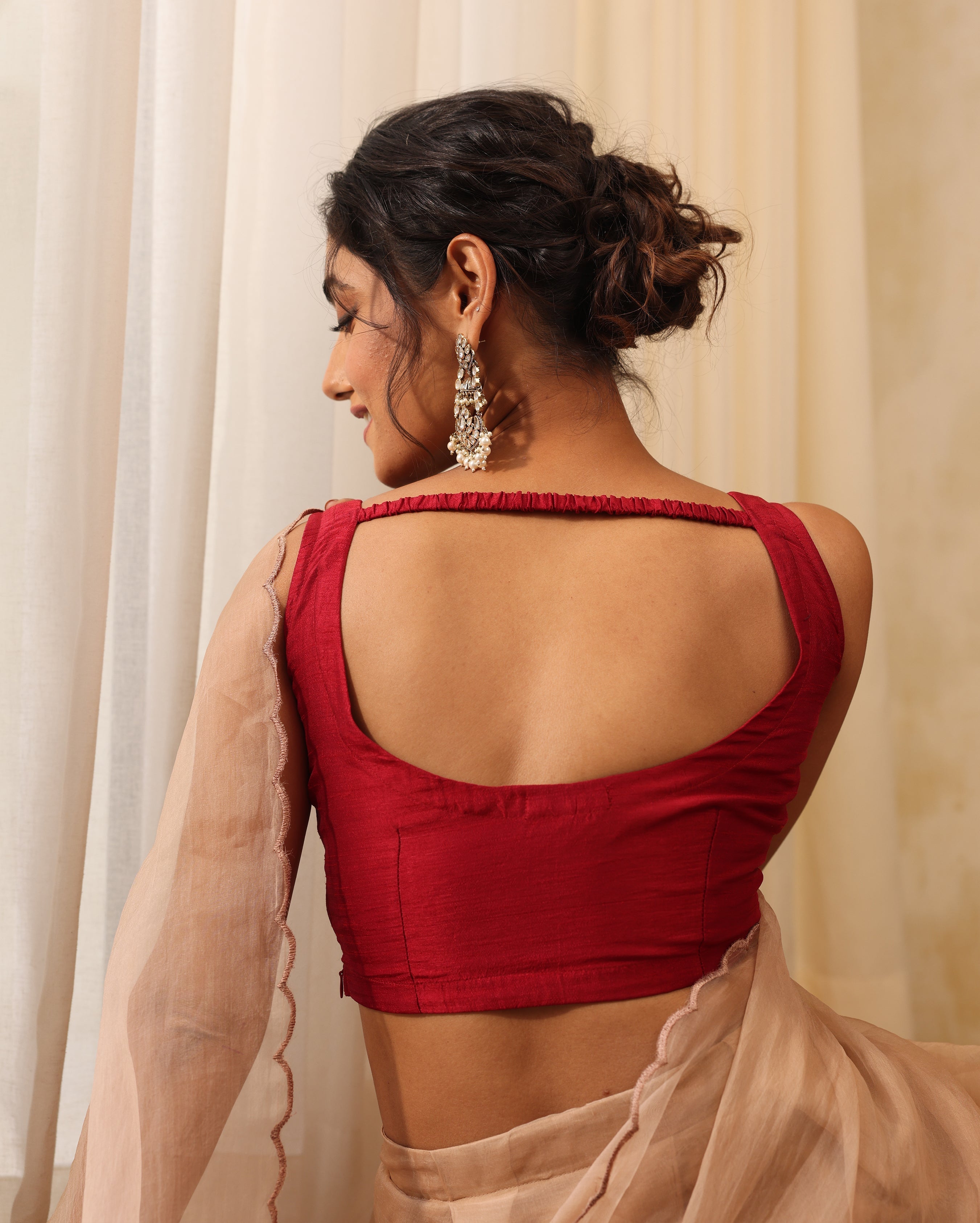 Aabha Maroon Silk Blouse