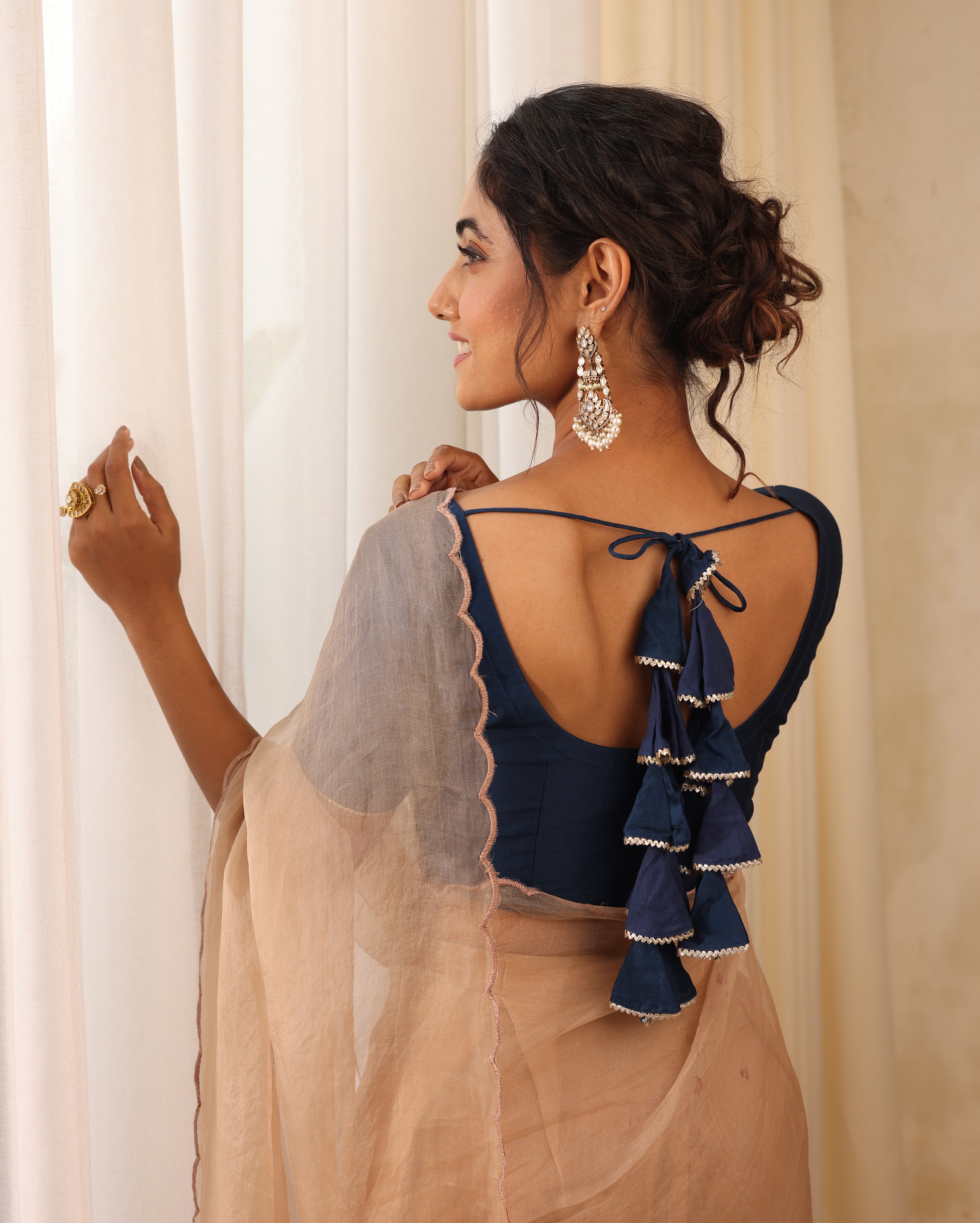 Jyotsna Blue Chanderi Blouse
