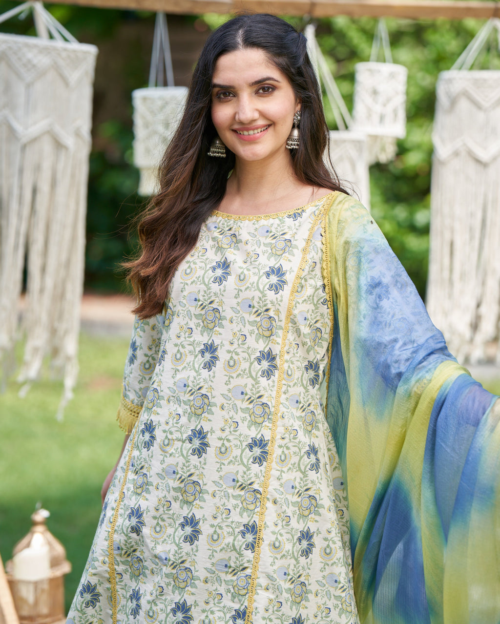 Dityaa Mint Printed Cotton Suit Set
