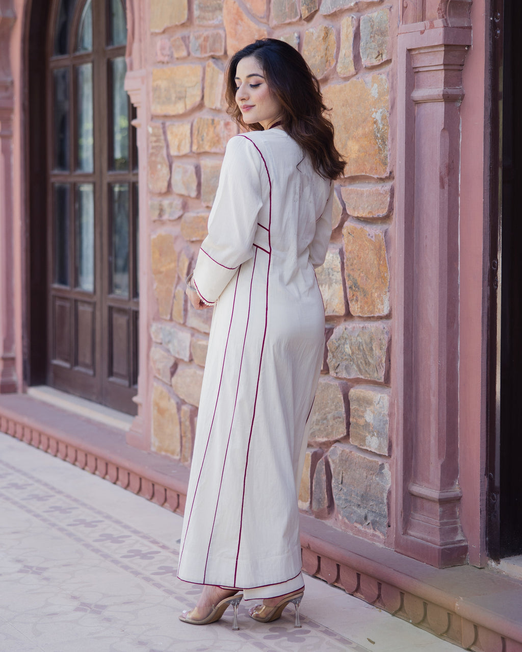 Rebel Off White Embroidered Cotton Kurta Set
