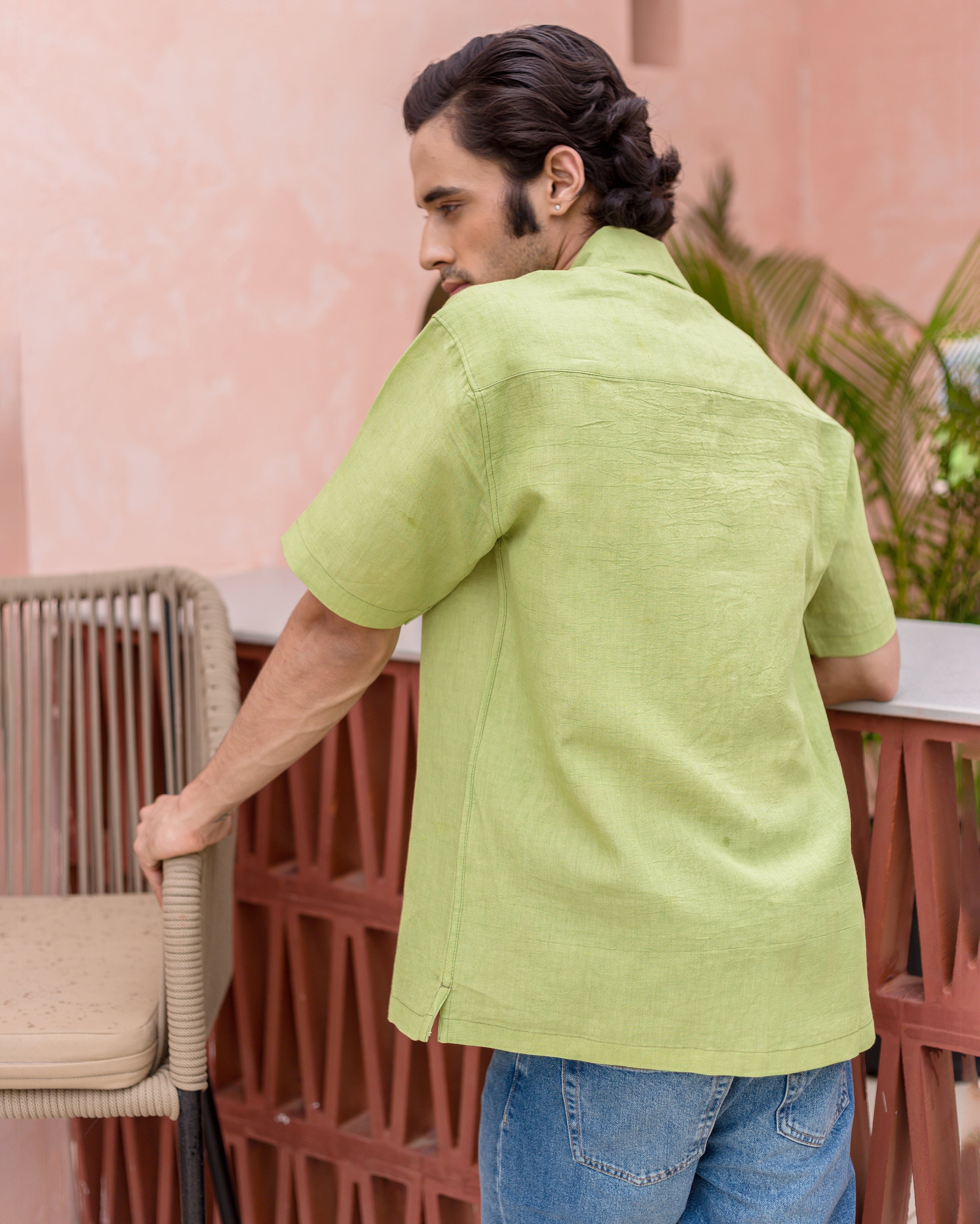Sean Green Linen Solid Shirt