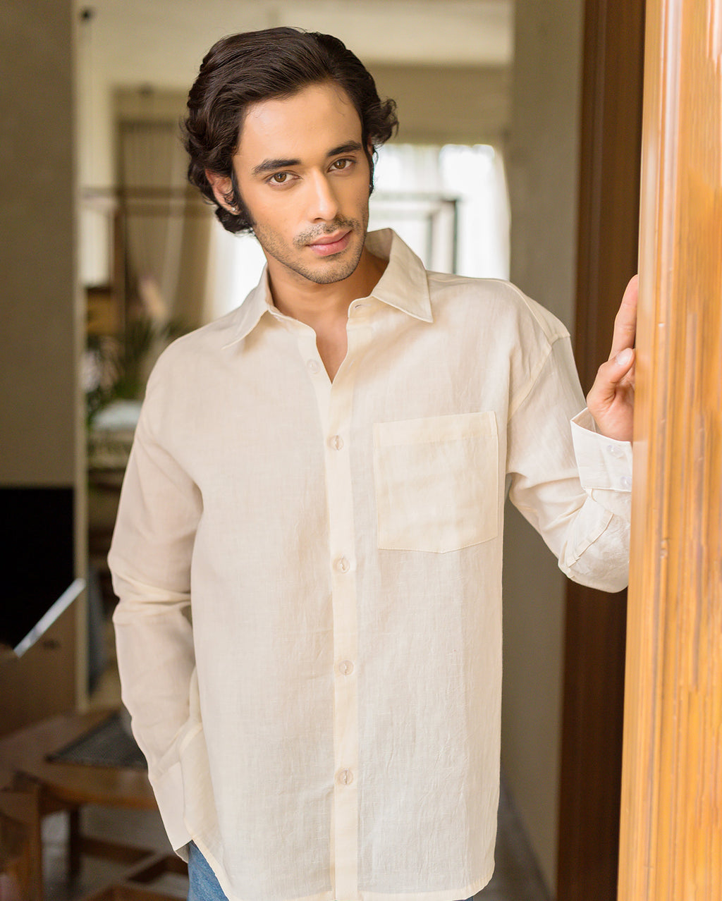 Piper White Linen Solid Shirt