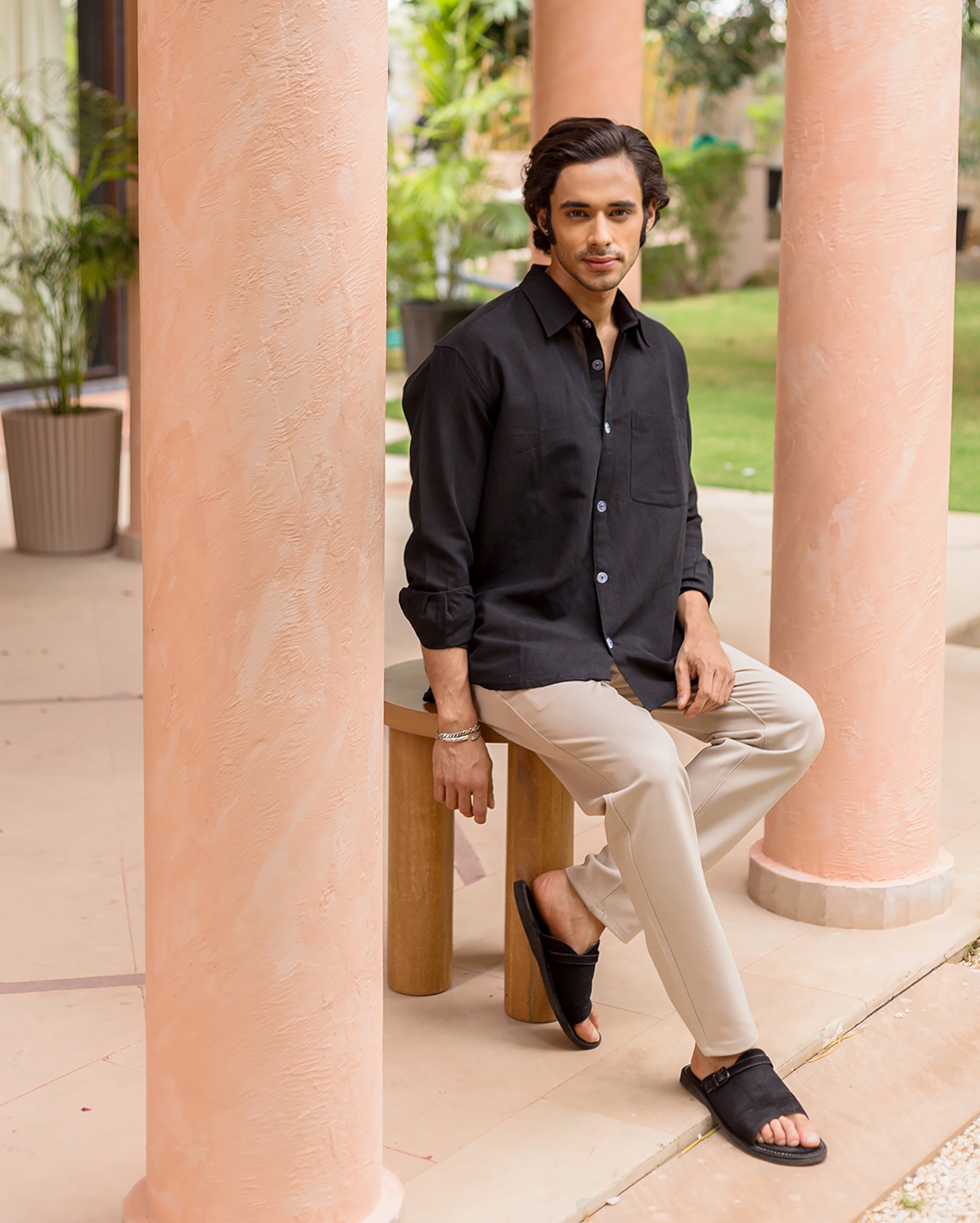 Daniel Black Linen Solid Shirt