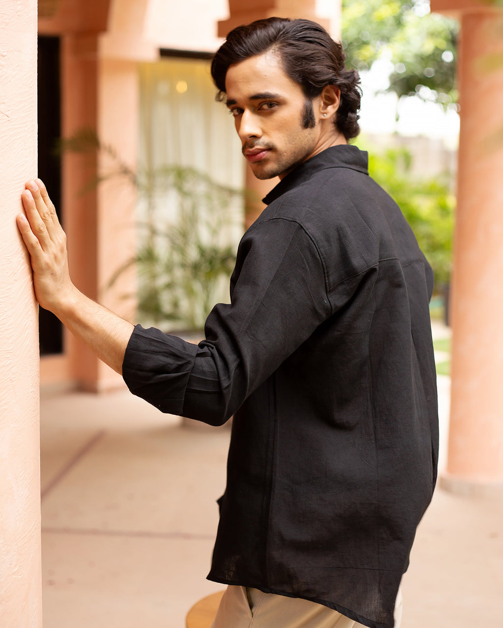 Daniel Black Linen Solid Shirt