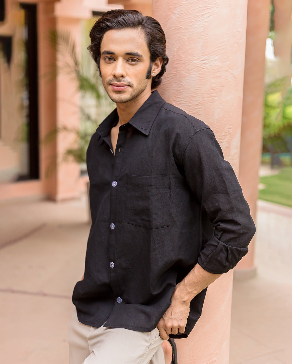 Daniel Black Linen Solid Shirt