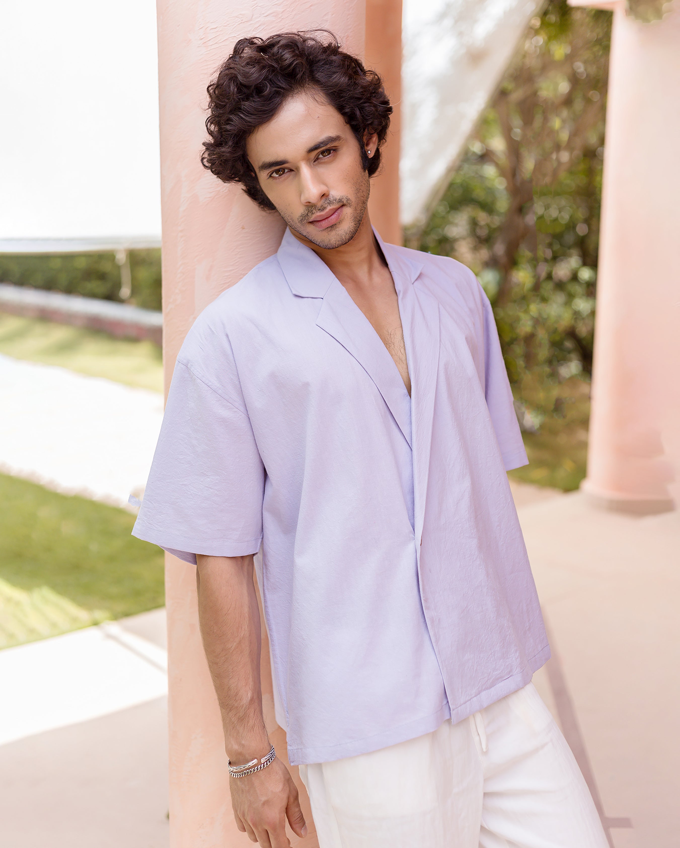 Tatum Lilac Slub Solid Shirt