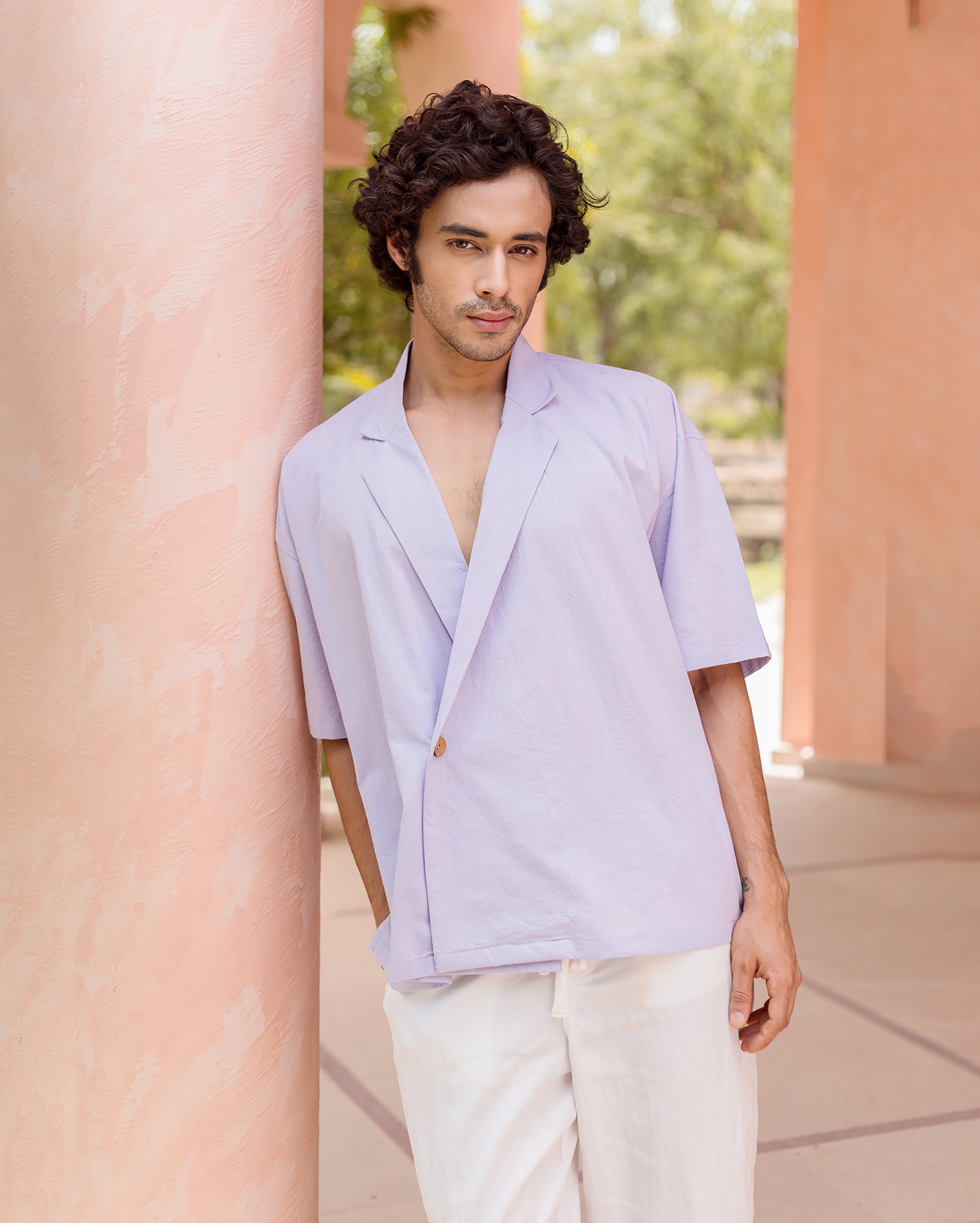 Tatum Lilac Slub Solid Shirt