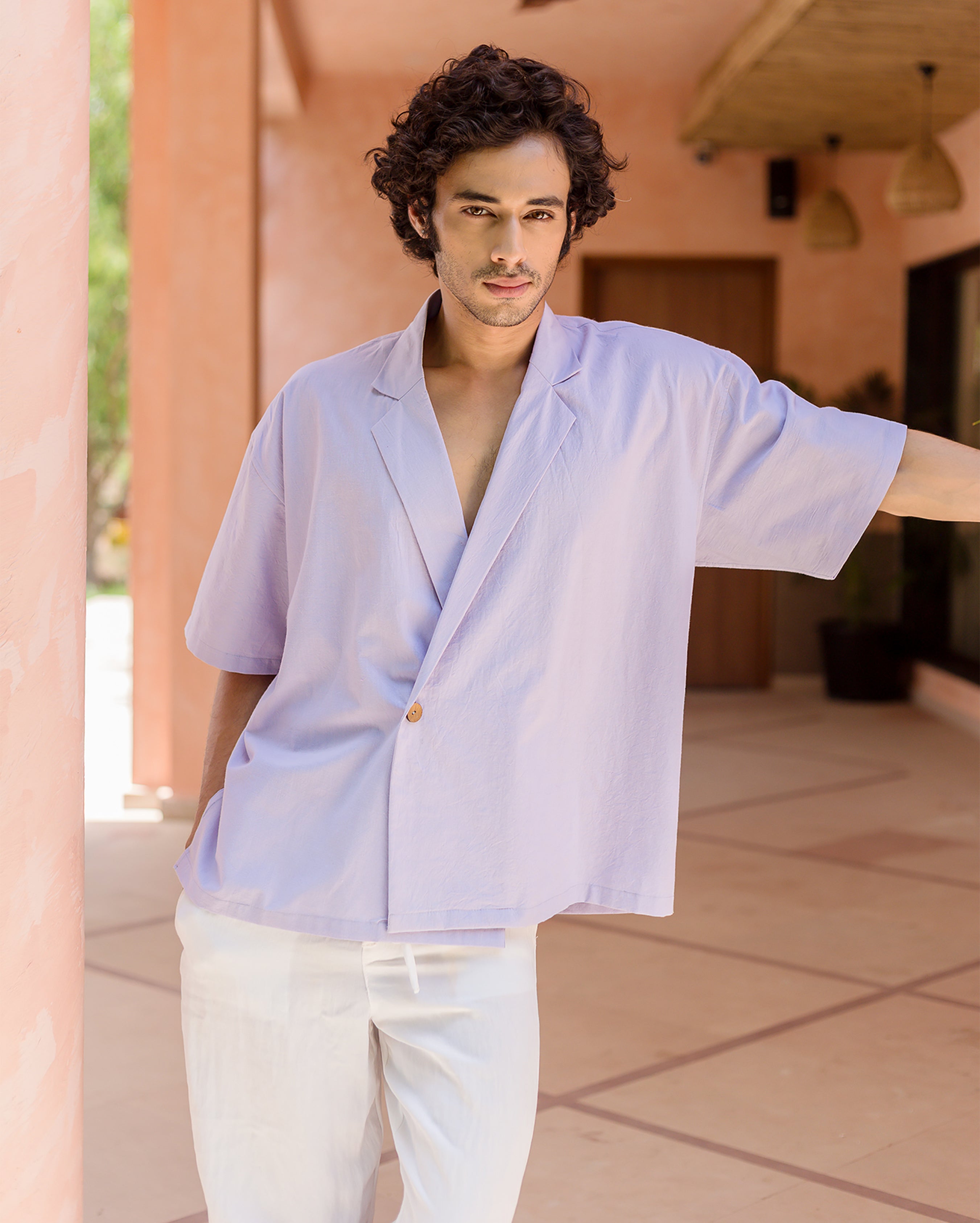 Tatum Lilac Slub Solid Shirt
