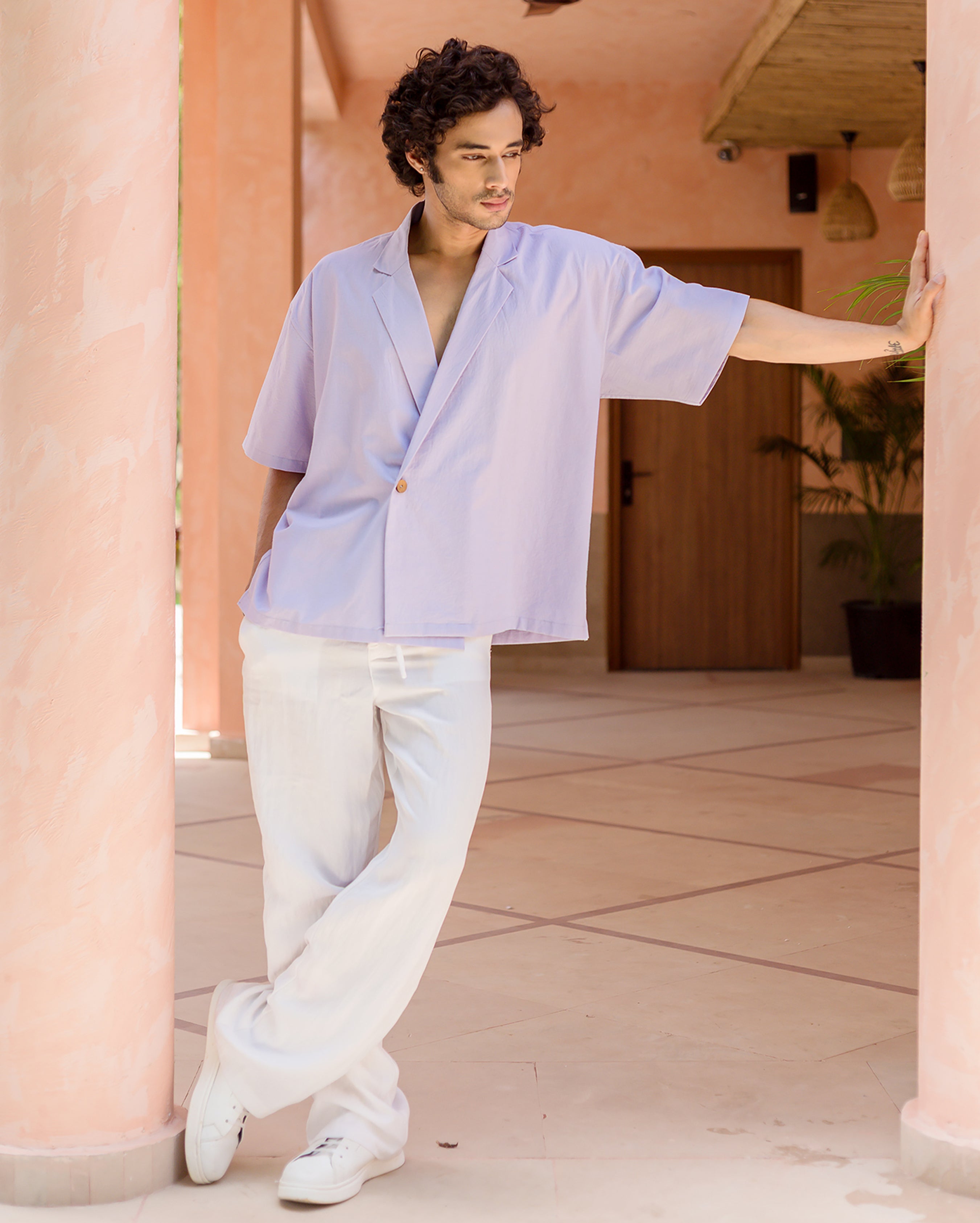 Tatum Lilac Slub Solid Shirt