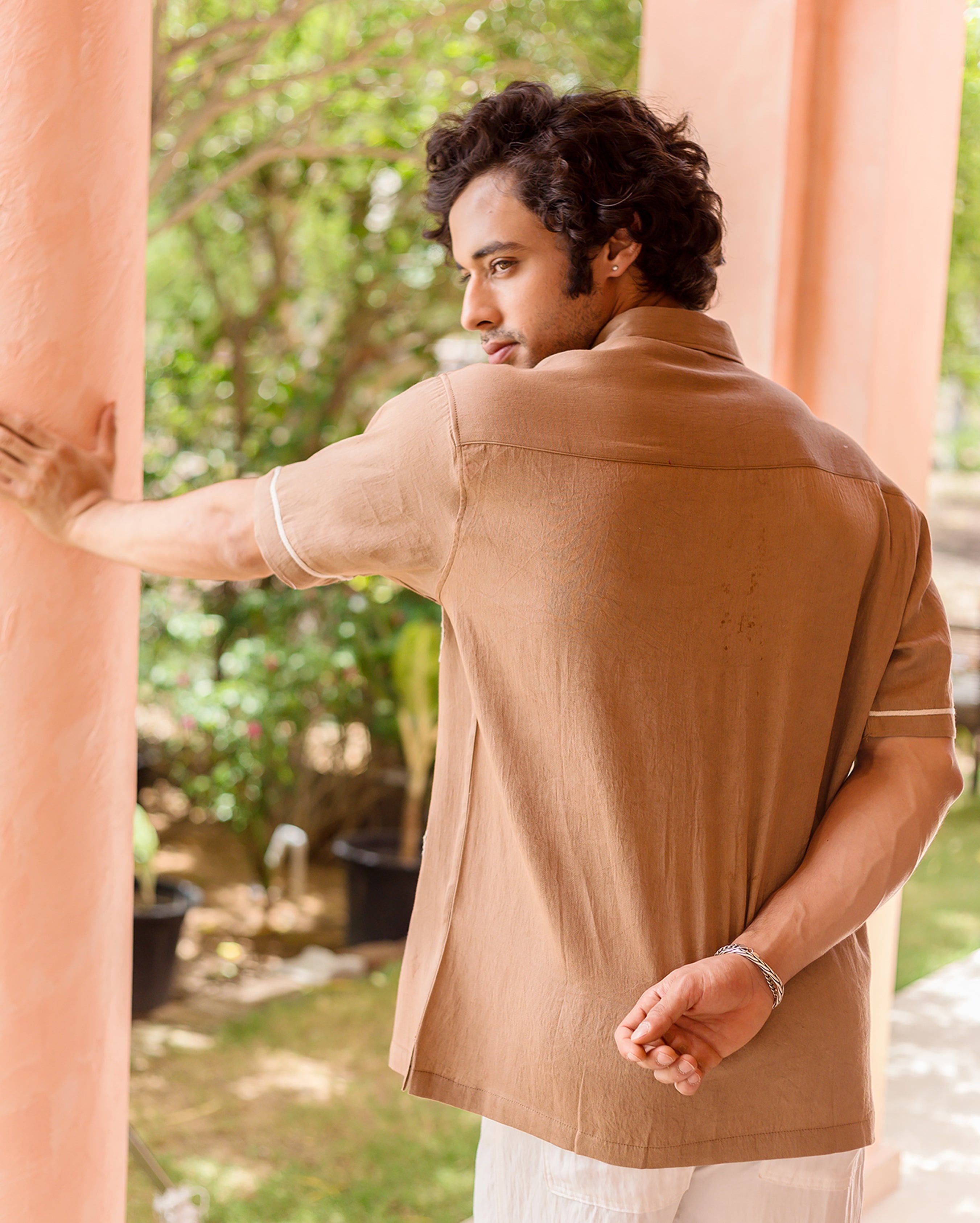 Cody Brown Embroidered Cotton Shirt